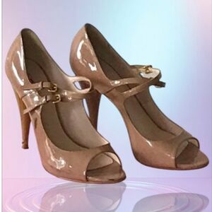 Miu Miu Beige Double-Strap Heels